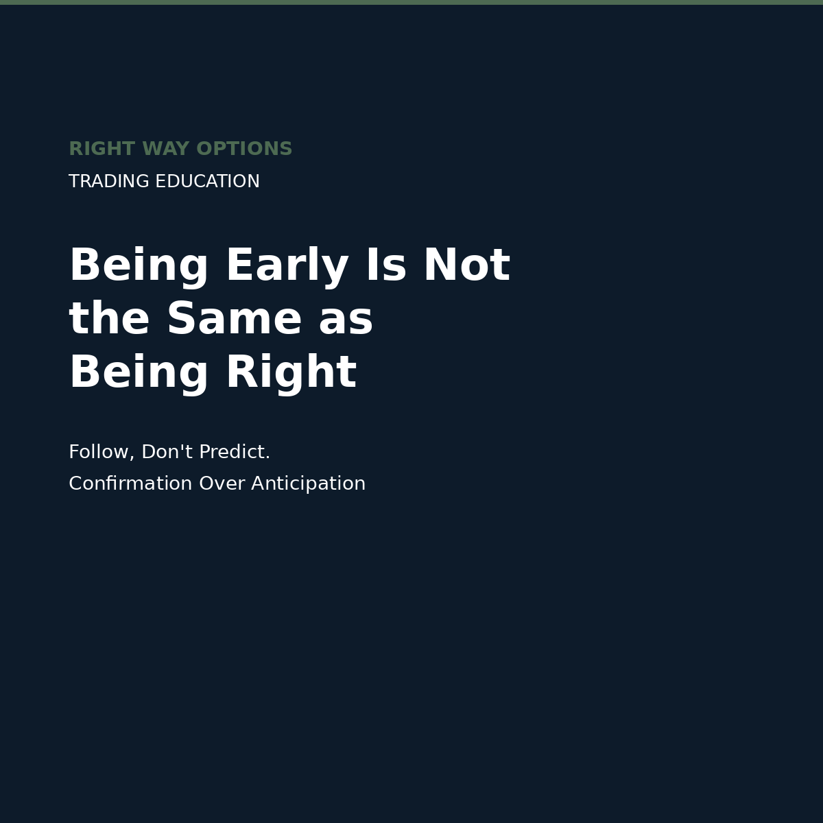 Being Early Is Not the Same as Being Right
