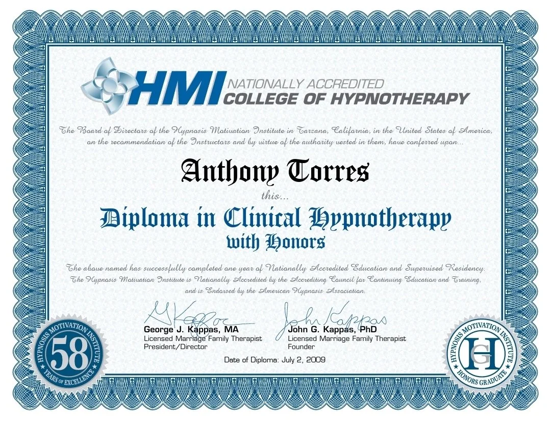 Clinical Hypnotherapy Los Angeles | Anthony S. Torres, C.Ht.