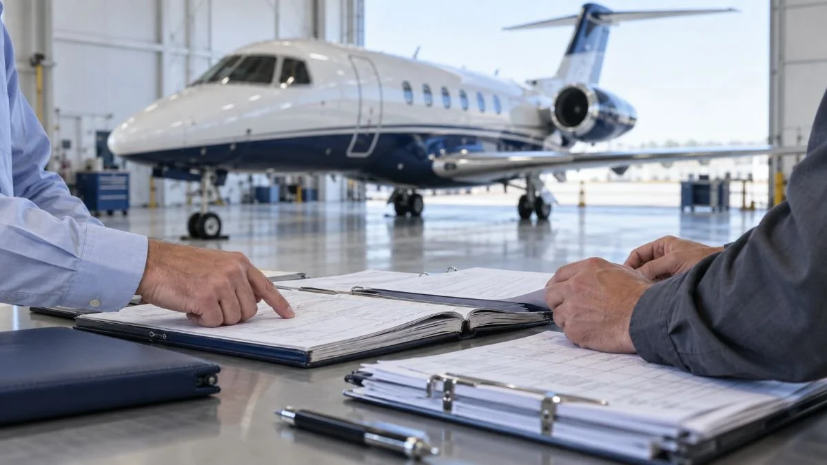 Citation Latitude in the shop for a pre-purchase inspection