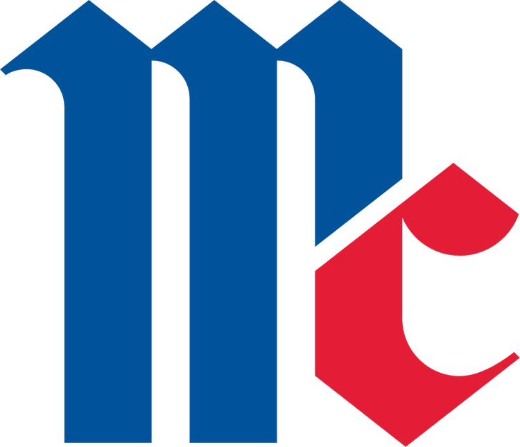 Stylized logo with a blue letter 'M' and a red letter 'C' against a black background.