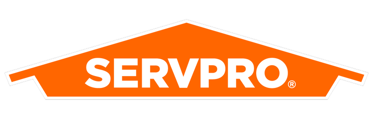 Servpro logo with orange house shape and white text