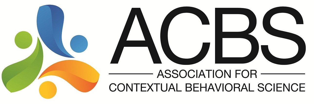 Logo of the Association for Contexual Behavioral Science (ABCS), featuring colorful abstract shapes and bold black text.