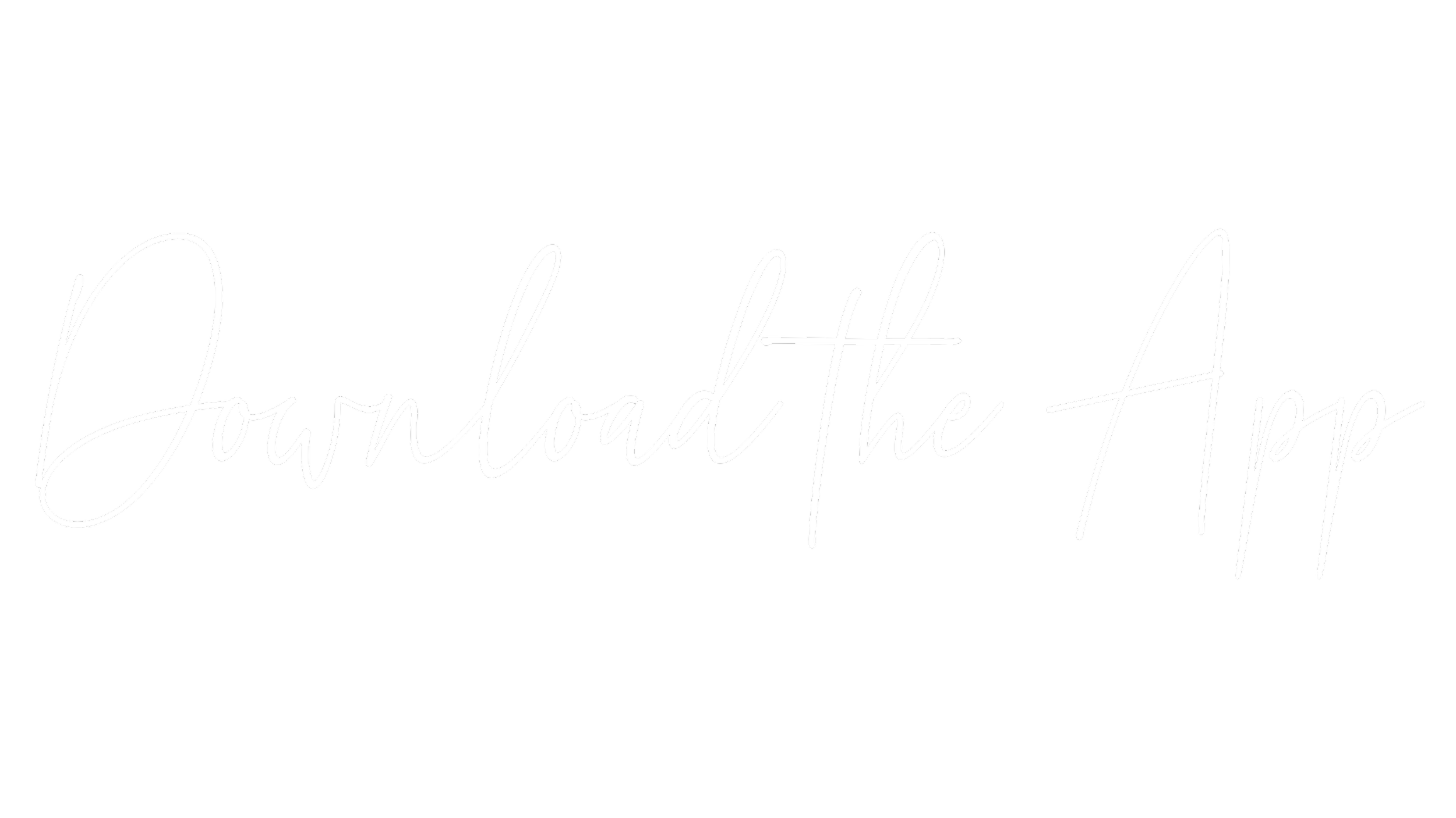 Black background with white handwritten style text that says "Download The App".