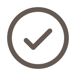 A checkmark inside a circle indicating confirmation or completion
