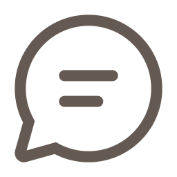 Icon of a speech bubble with horizontal lines representing text inside