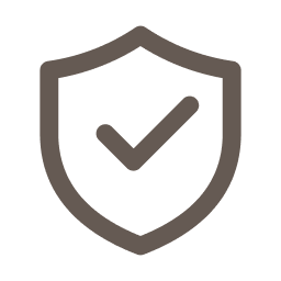 Shield icon with a checkmark, representing security or protection