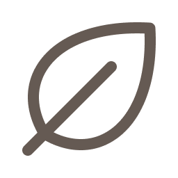 Minimalistic black leaf icon on a transparent background