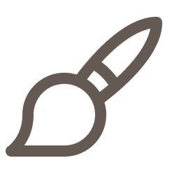 Black outline of a paintbrush