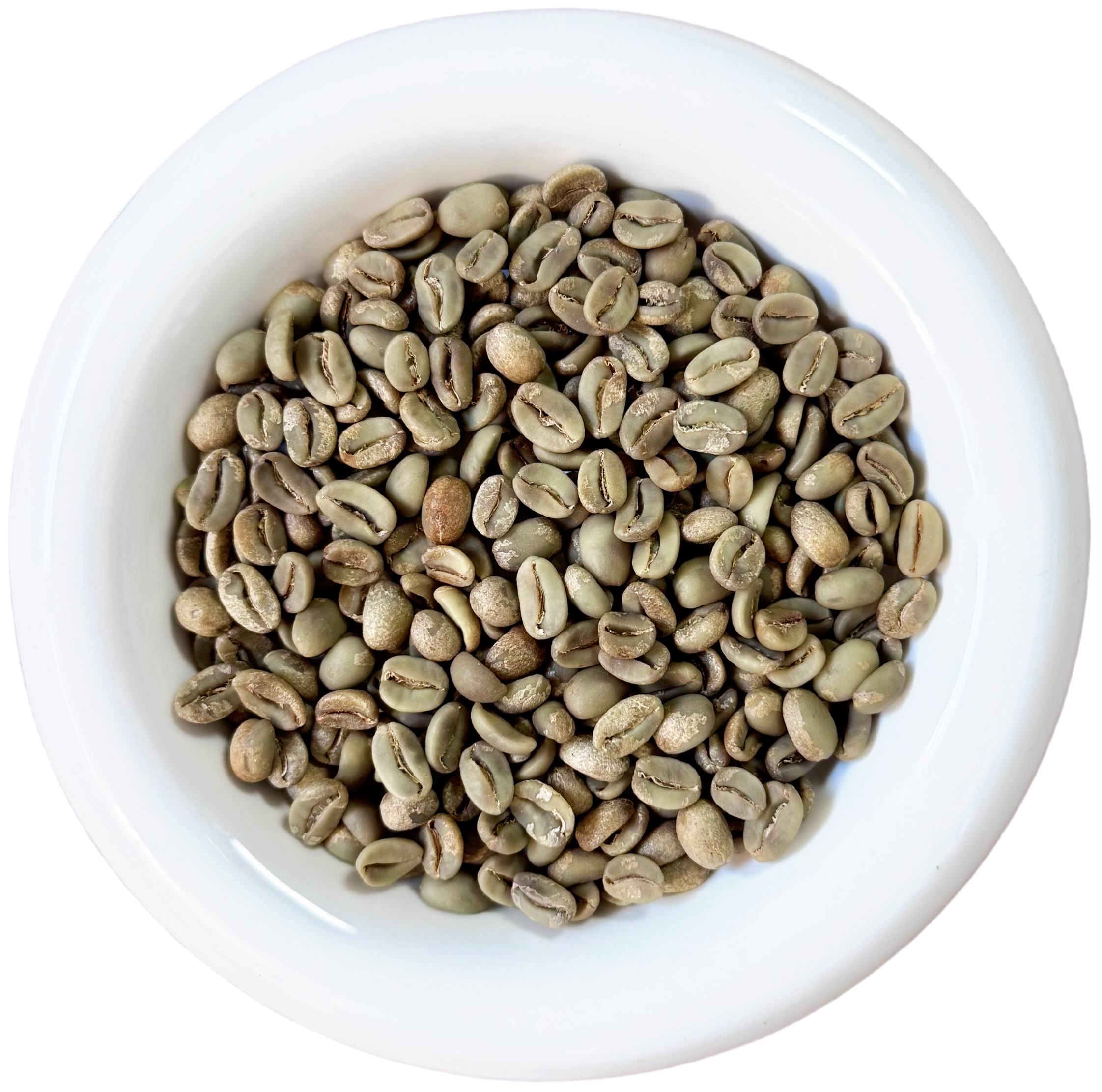 Flores Bajawa full wash arabica green coffee in display
