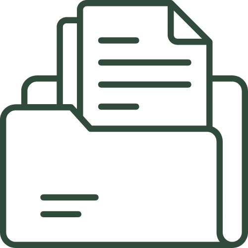 Icon of a computer folder with files inside
