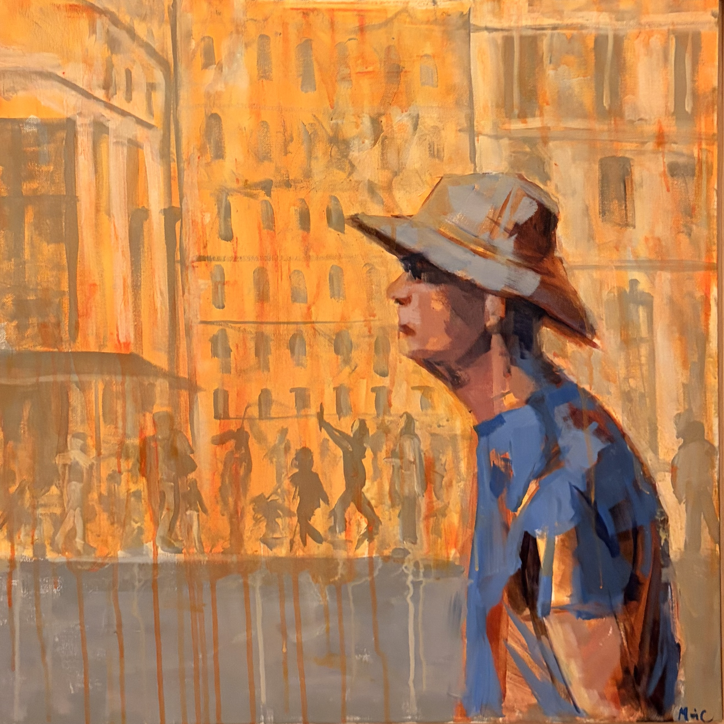 The Tourist, 24x24, acrylic on canvas, framed $700