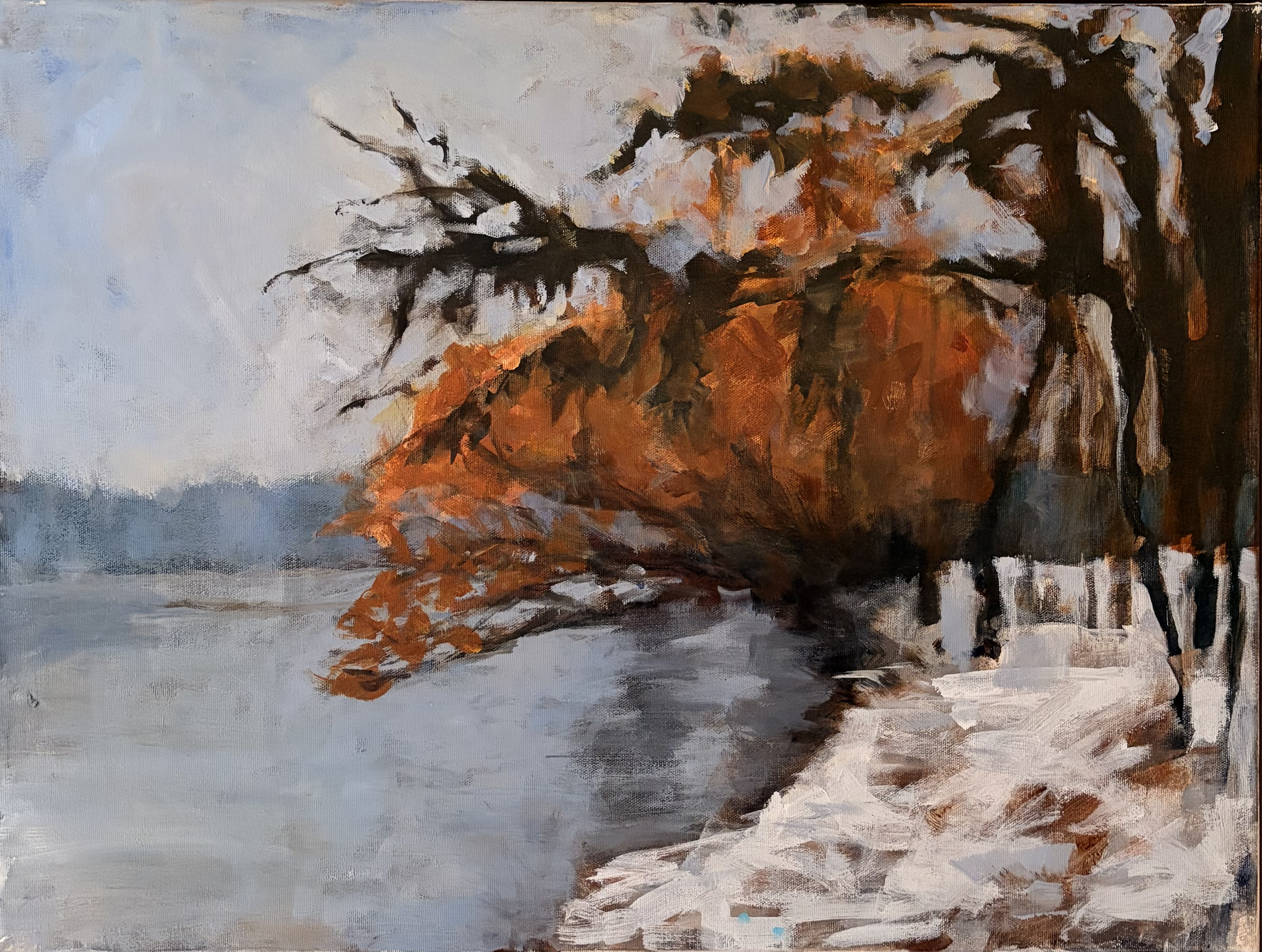Wascana, 18x24, acrylic on canvas, framed $700
