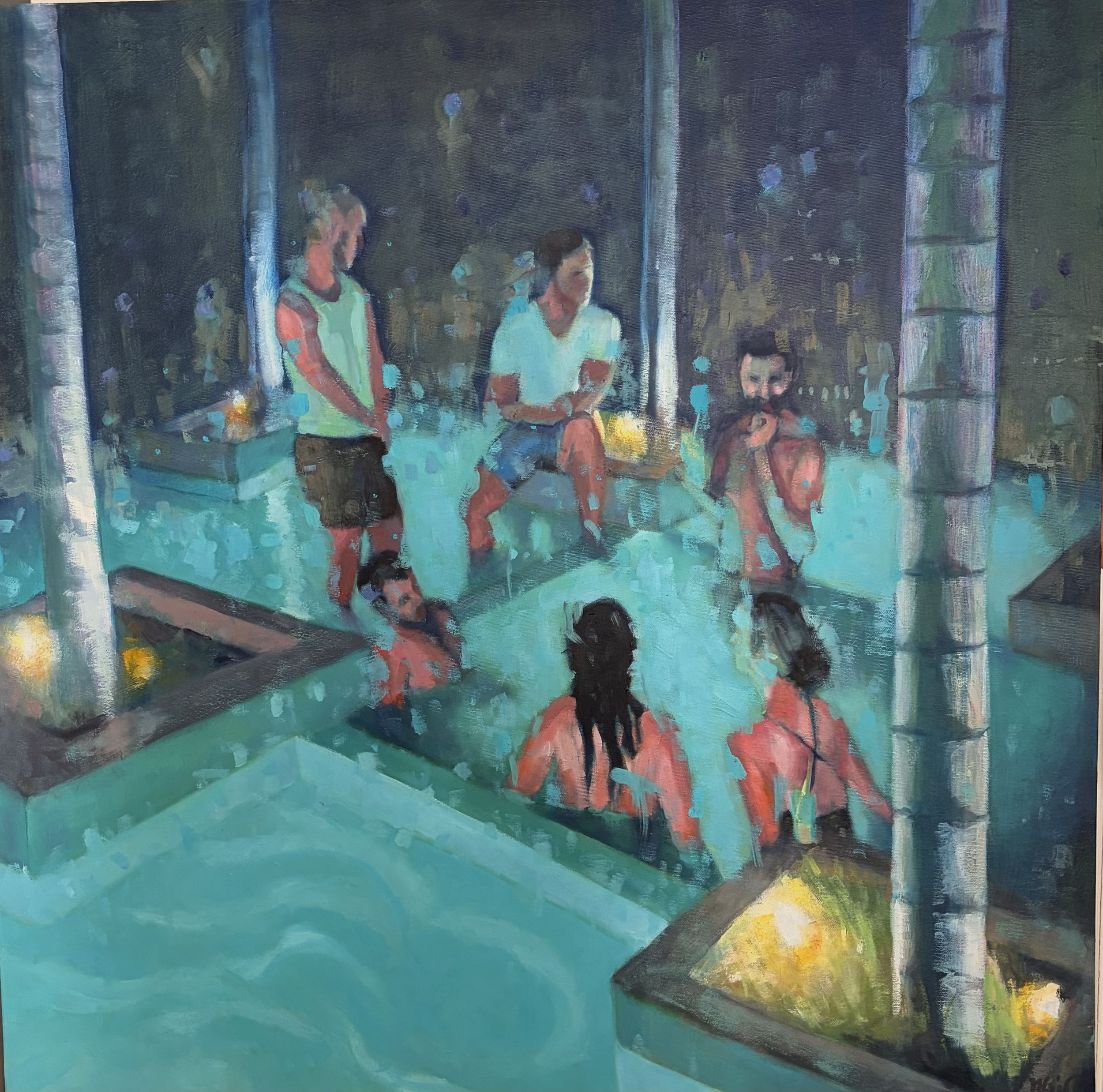 Hot Tub Time Machine, 24x24, oil on canvas, $900