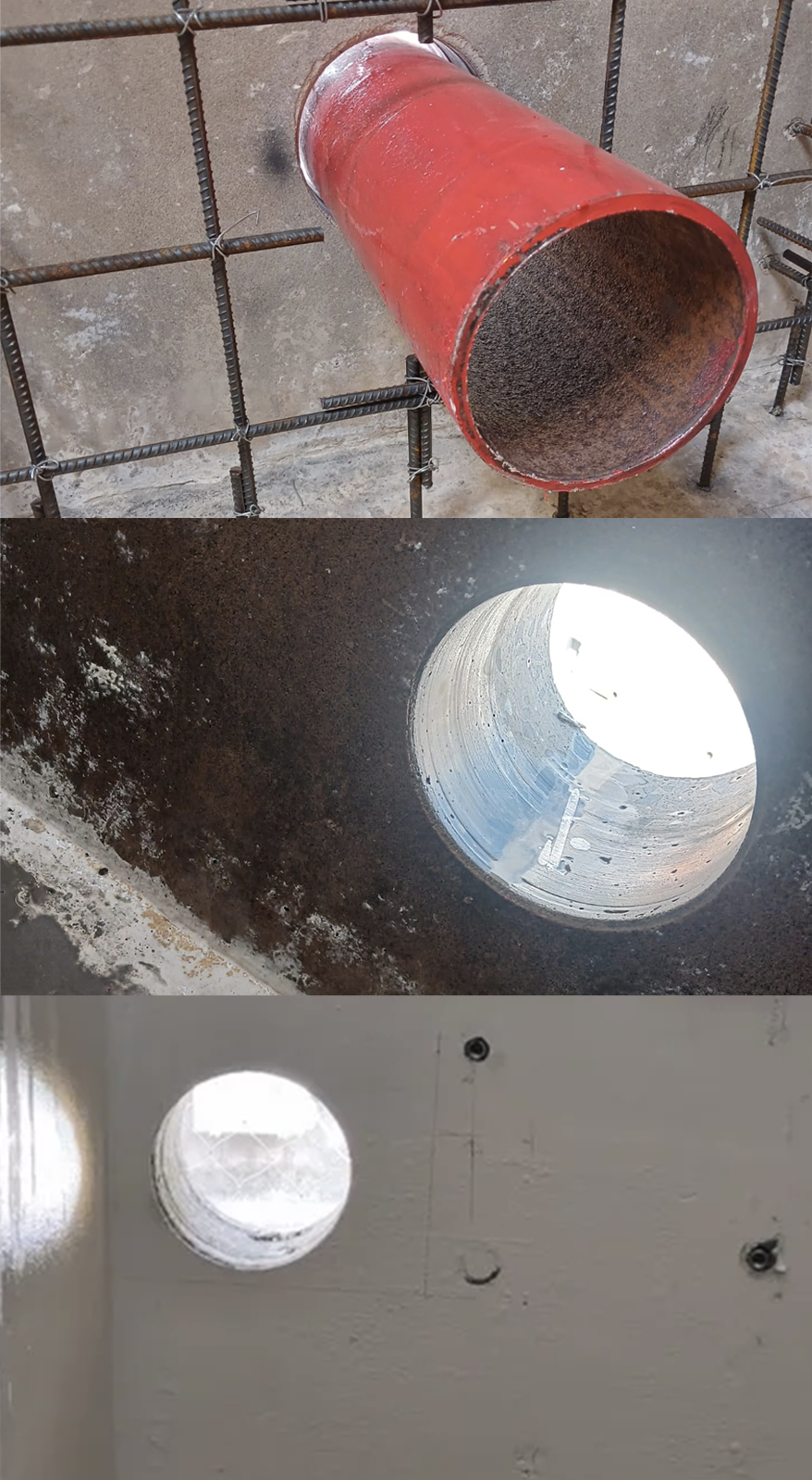 Perforación en hormigón reforzado