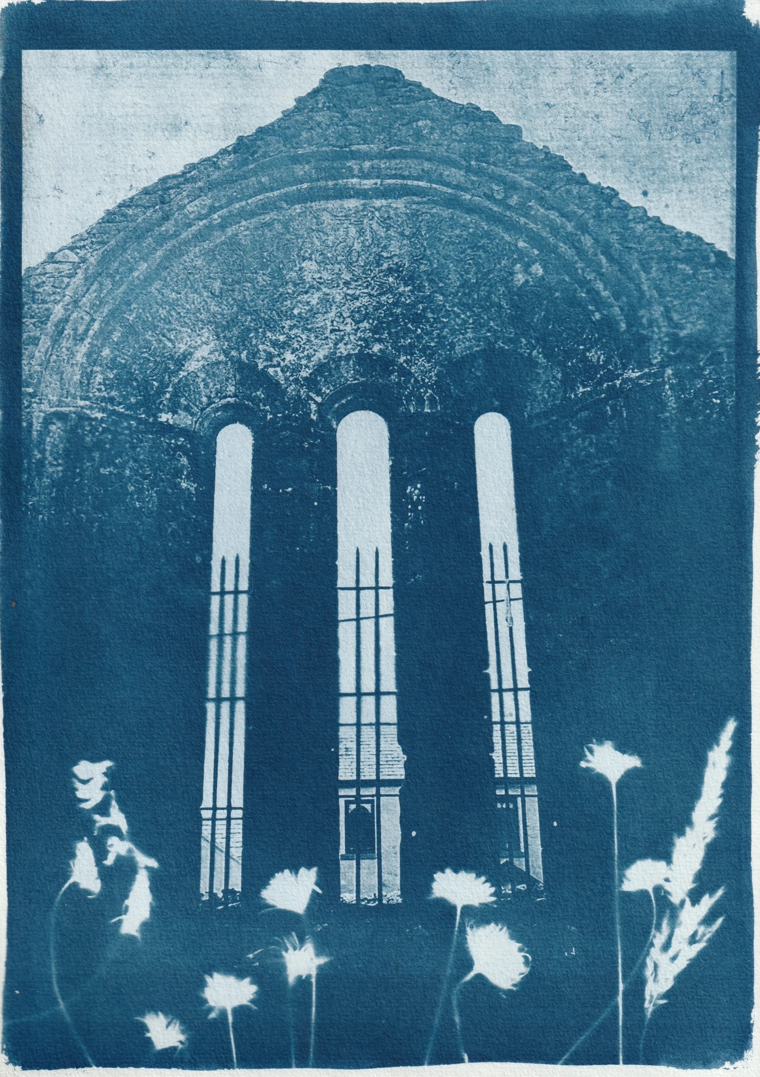 Past, Present. 2025. Cyanotype on paper. 10 x 8 in.