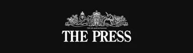 Logo featuring a royal crown, lions, and a shield above the words 'The Press' set against a black background.