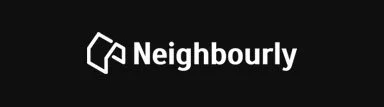 Black background with the white Neighbourly logo and text