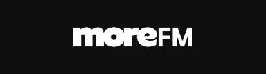 Logo of moreFM radio station on black background