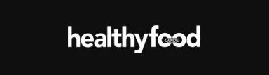 The word 'healthyfood' in white lowercase letters on a black background.