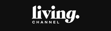 Living Channel logo with white text on black background.