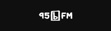 Radio station logo with '95' and 'FM' on a black background