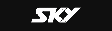 Sky logo in white text on a black background