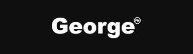 The word 'George' in white text on a black background.