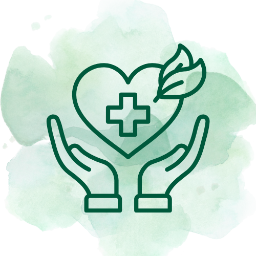 healthy heart with hands