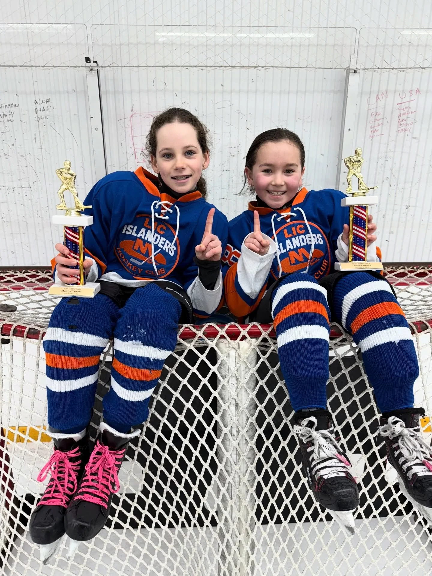 Proud of Maddie &amp; Scarlette for finishing their LIC Islanders season 🏆🏆#lic_ice #hockey4kids #youthhockey #girlshockey