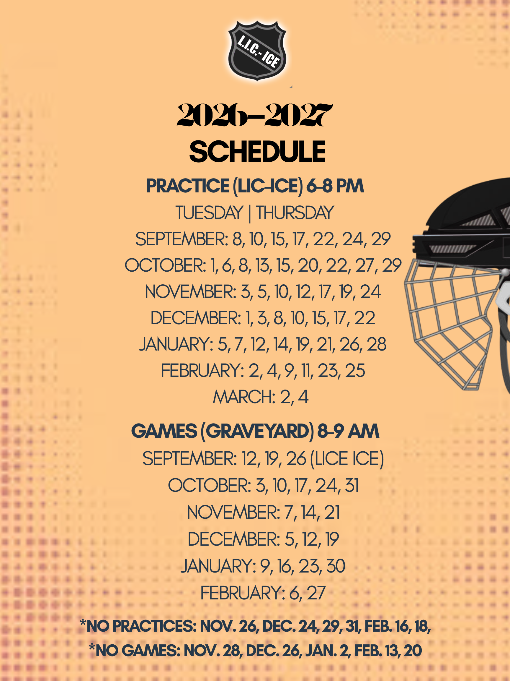 Ice Flyers Schedule 2027