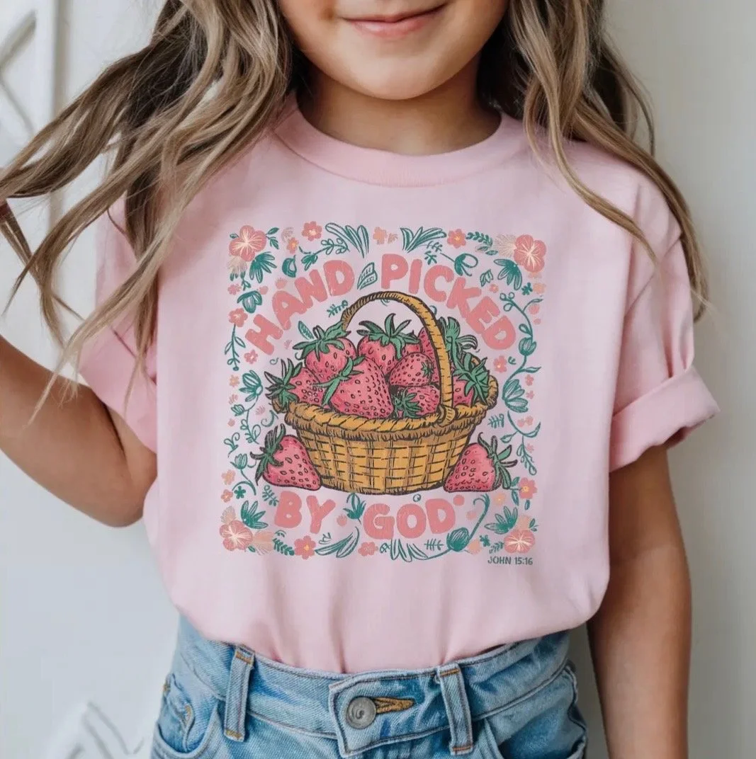 Handpicked By God Strawberries Graphic Tee