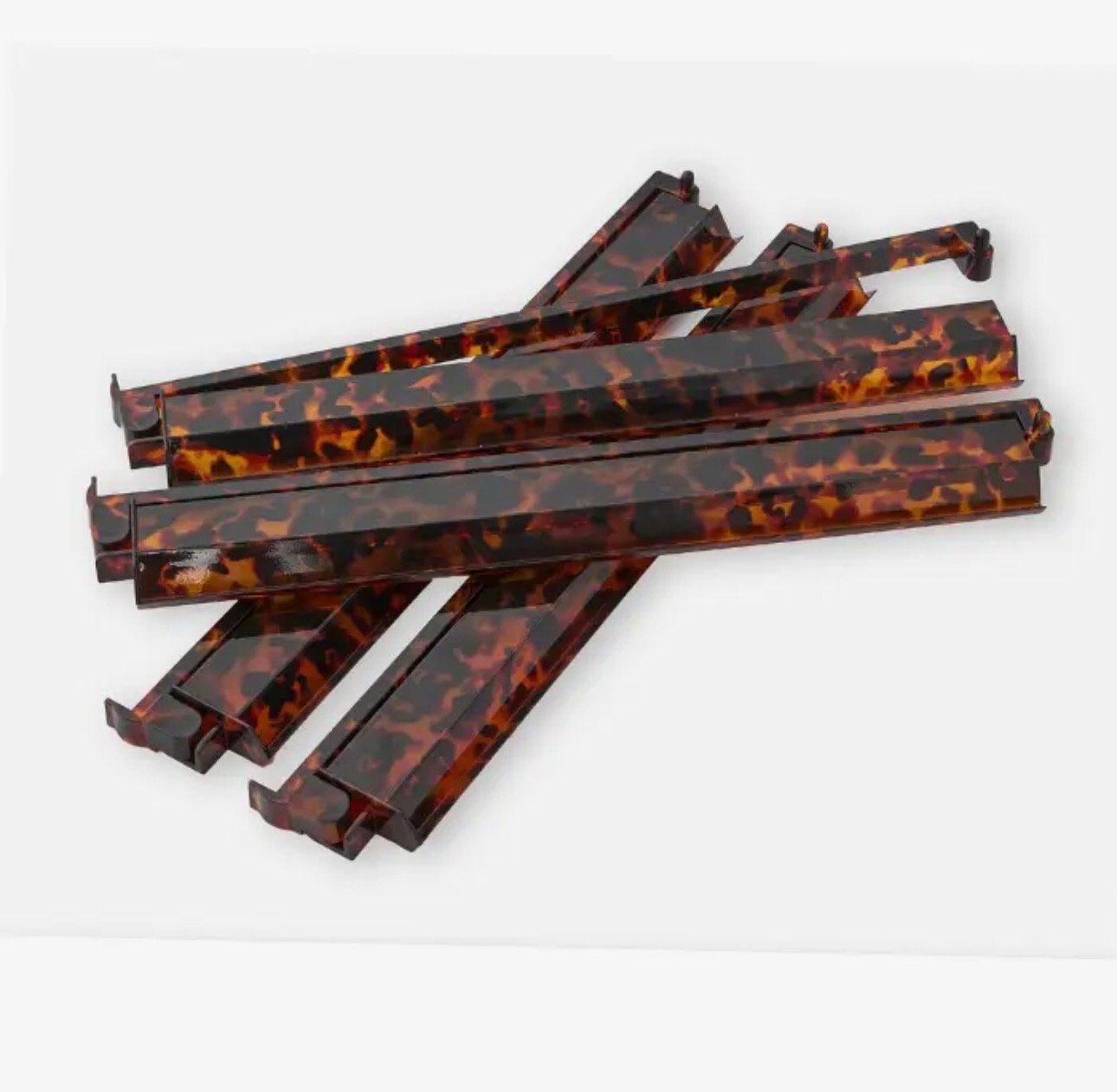Tortoise Shell Mahjong Rack + Pusher (Set of 4)