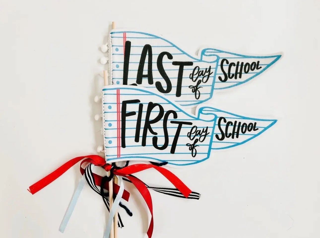 First/Last Day School Pennant Flags (Paper Theme)