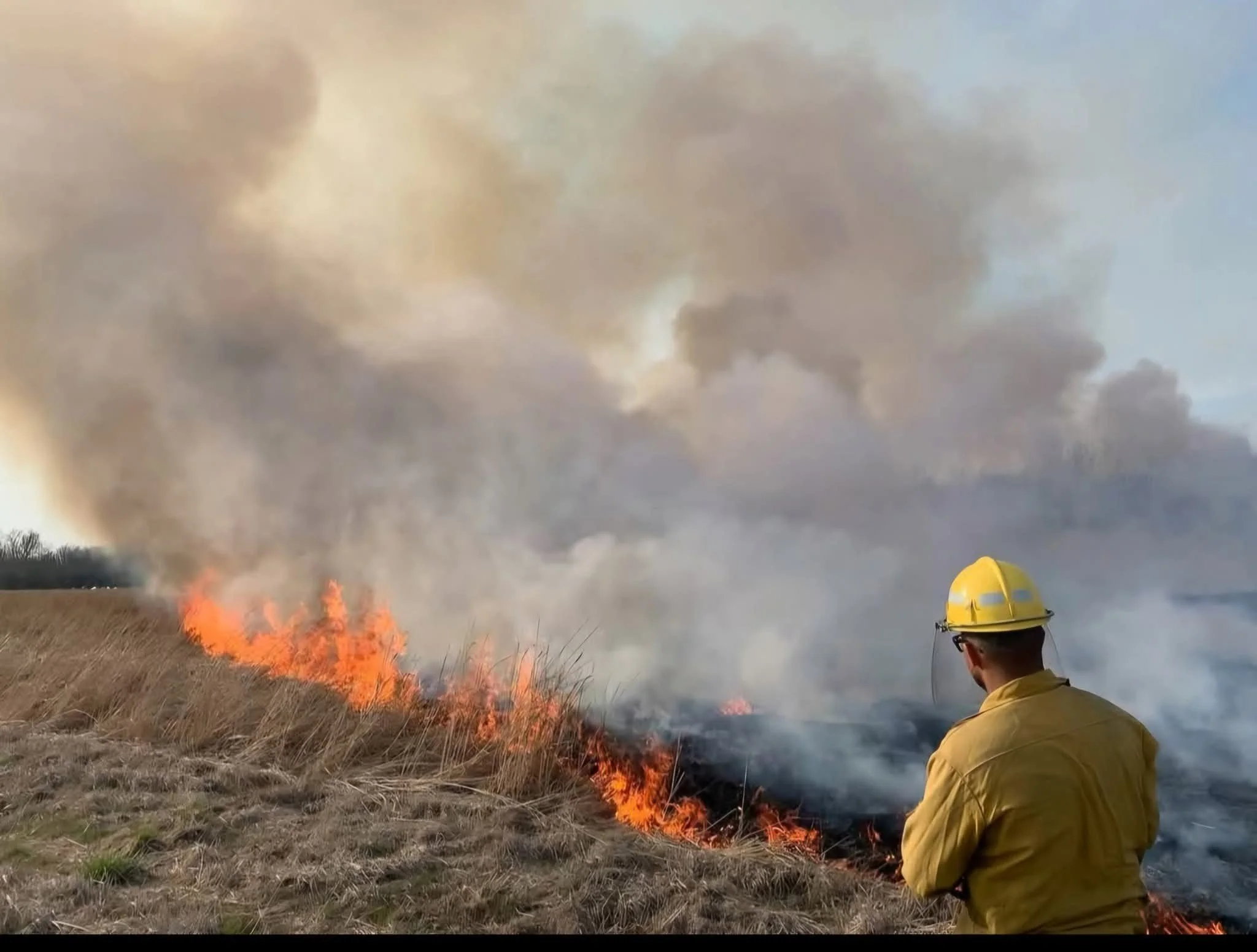 Prescriped Fire - Field on fire