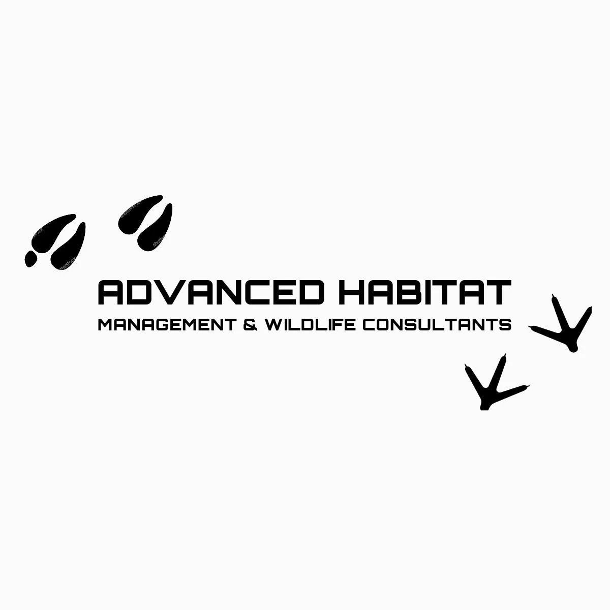 Logo for Advanced Habitat Management & Wildlife Consultants, featuring stylized animal footprints and flying birds. Advanced Habitat Management & Wildlife Consultants Logo