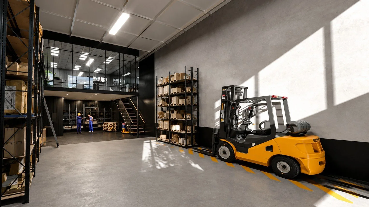 Ground floor warehouse with forklift access — The Sheds Virginia industrial units