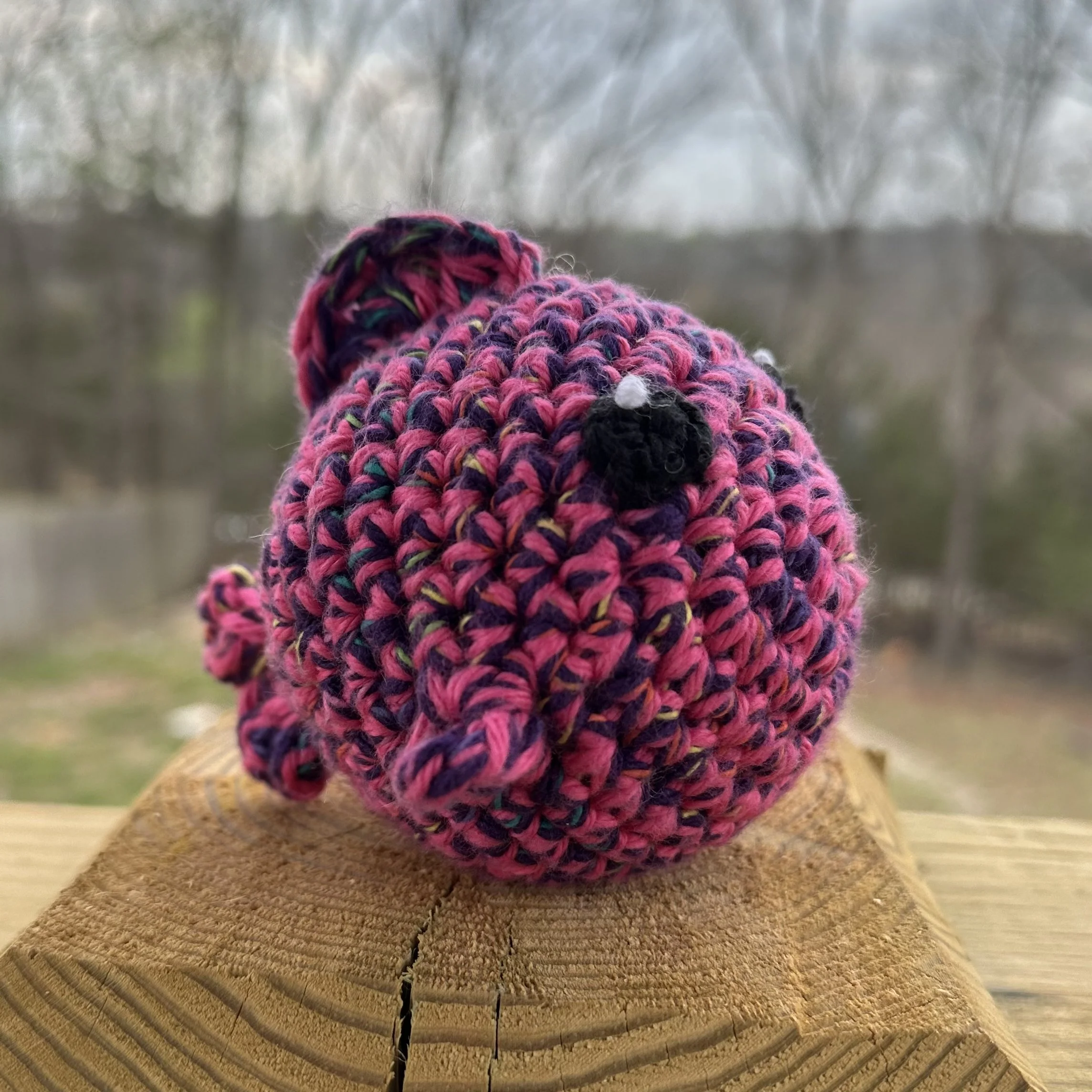 Bubble Fish Plushie, Pink/Purple