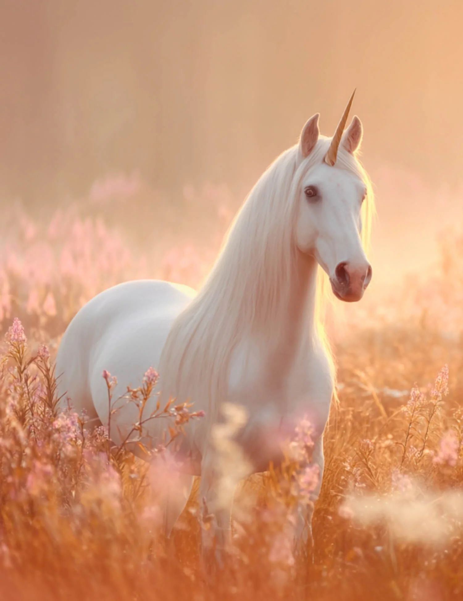 Unicorn in a field.