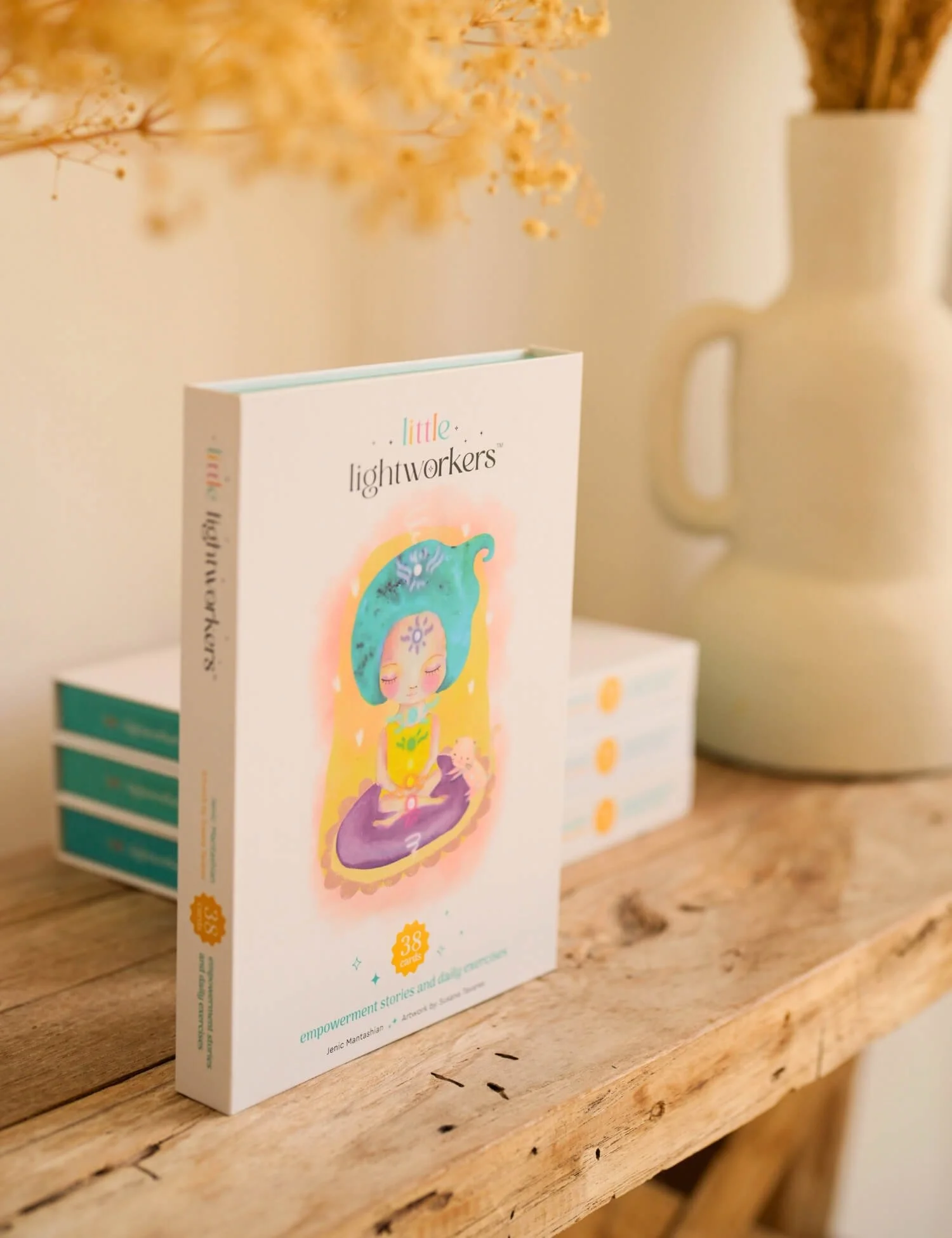 Little LIghtworkers mindfulness cards on table.