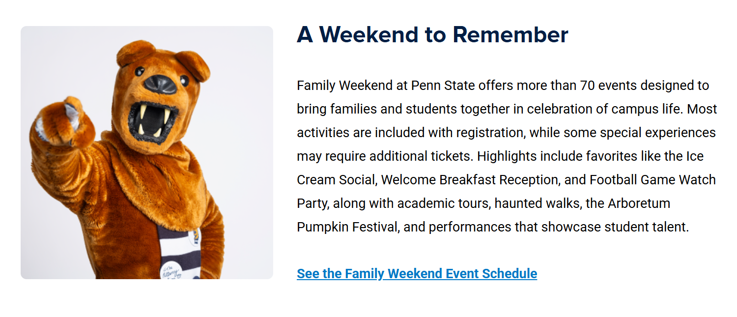 Penn State Family Weekend