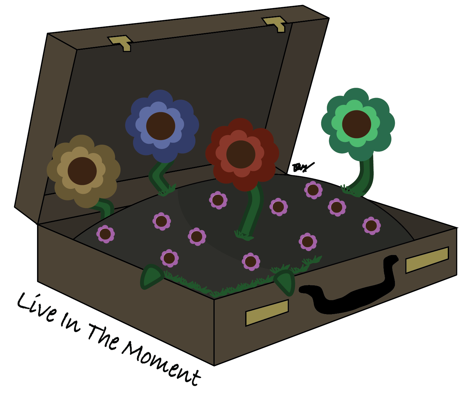Live In The Moment Sticker Series. 2022, Adobe Illustrator and Cricket Cut Printer , 2” x 2”