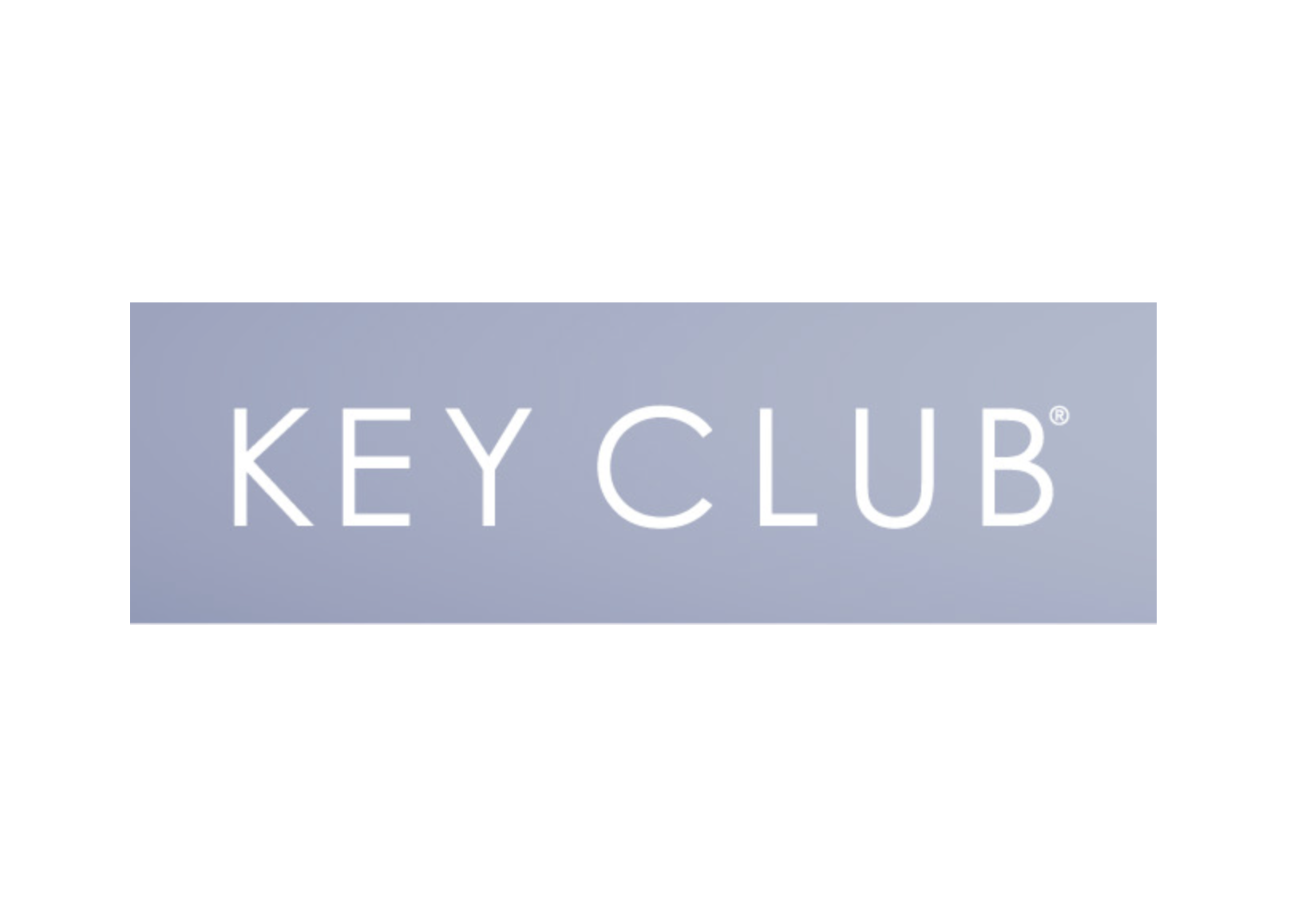 Light purple background with white text reading 'KEY CLUB'.