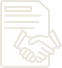 icon of a contract and hands shaking