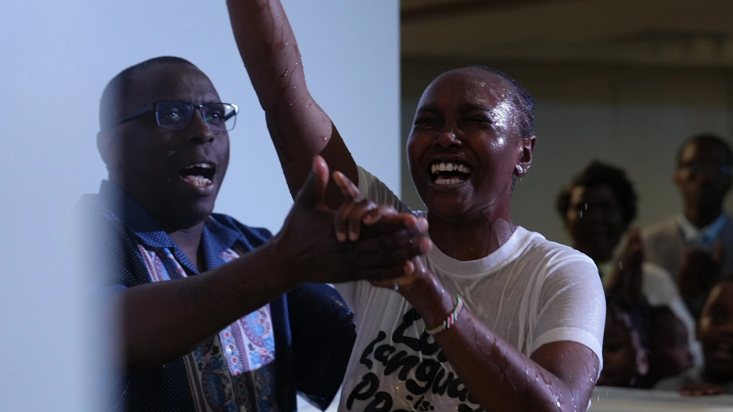 A congregant being baptized at All Nations Breakthrough Church