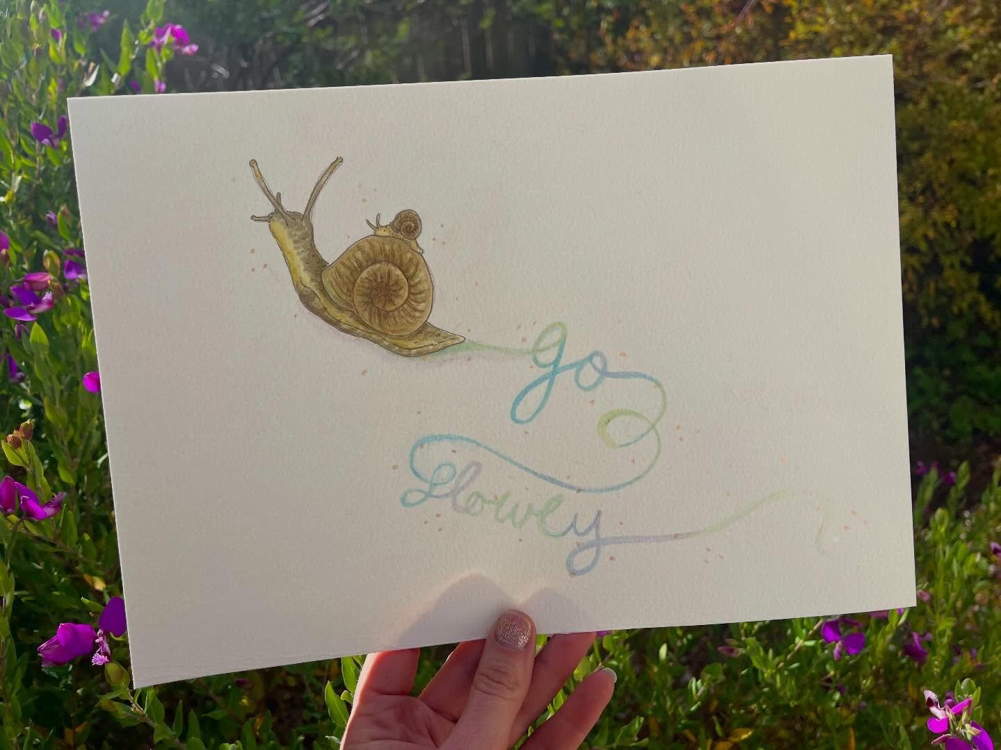 51 - Go slowly (whimsical snails) 🐌✨

It feels very ironic posting this Tuesplay painting at 10pm after a very busy day, but here it is 😆 I&rsquo;ll be the first to put my hand up and say &ldquo;going slowly&rdquo; is definitly more of a life goal 