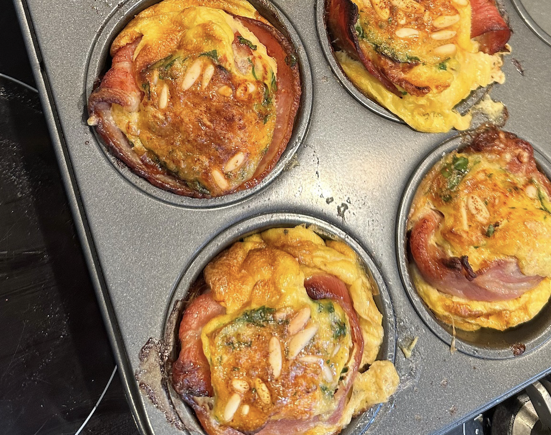 Bacon, Spinach + Egg Cups
