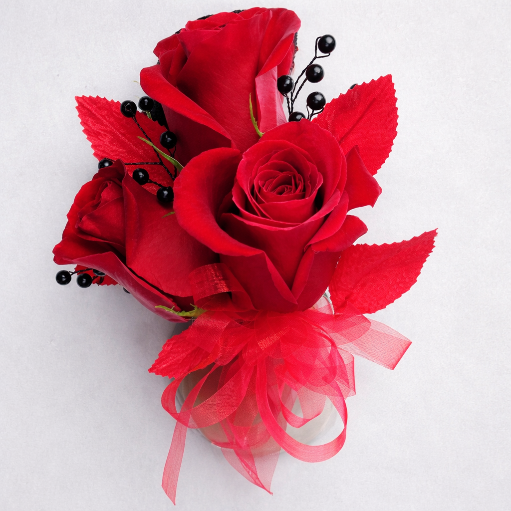 3 Rose Wrist Coursage