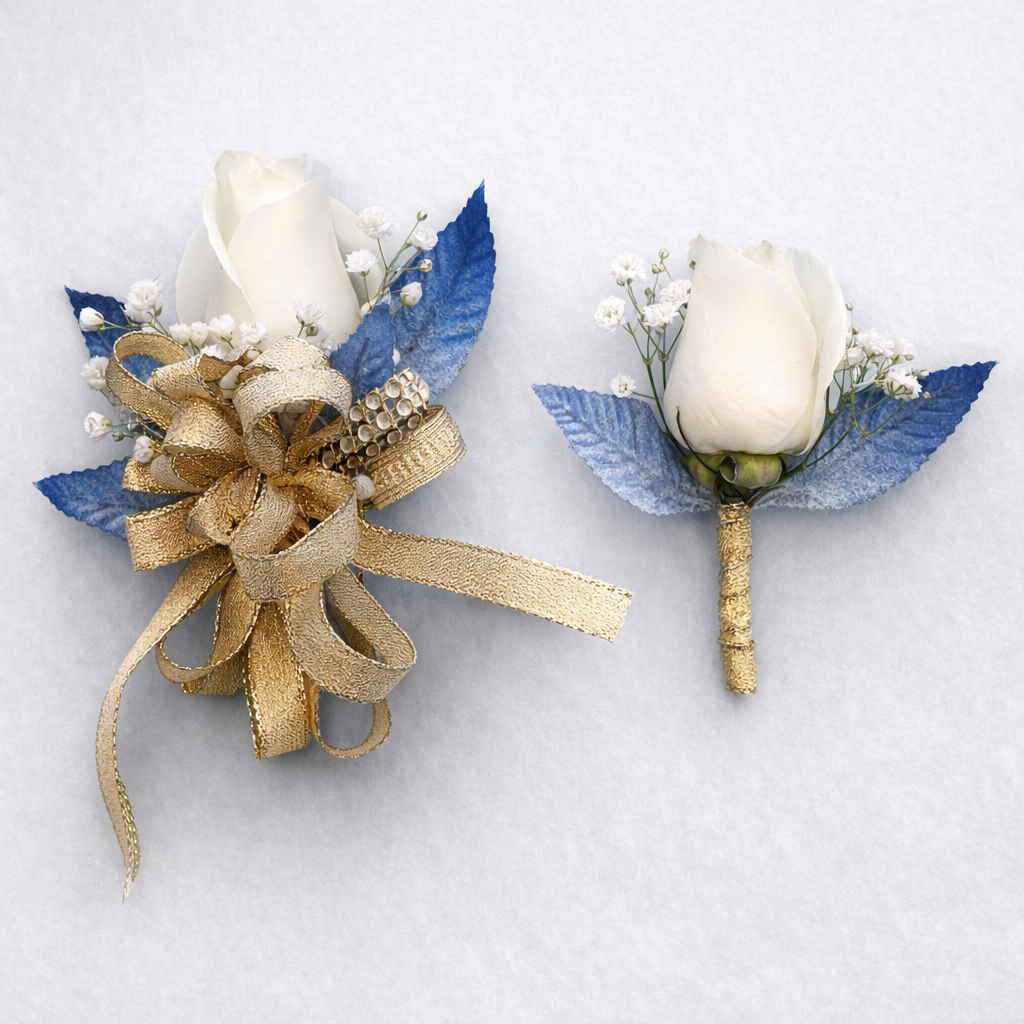 Single Rose Corsage & Boutonniere Set
