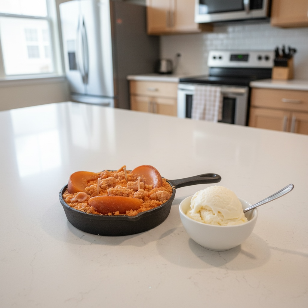 Cast Iron Skillet Apple Pie with Walnuts Candle