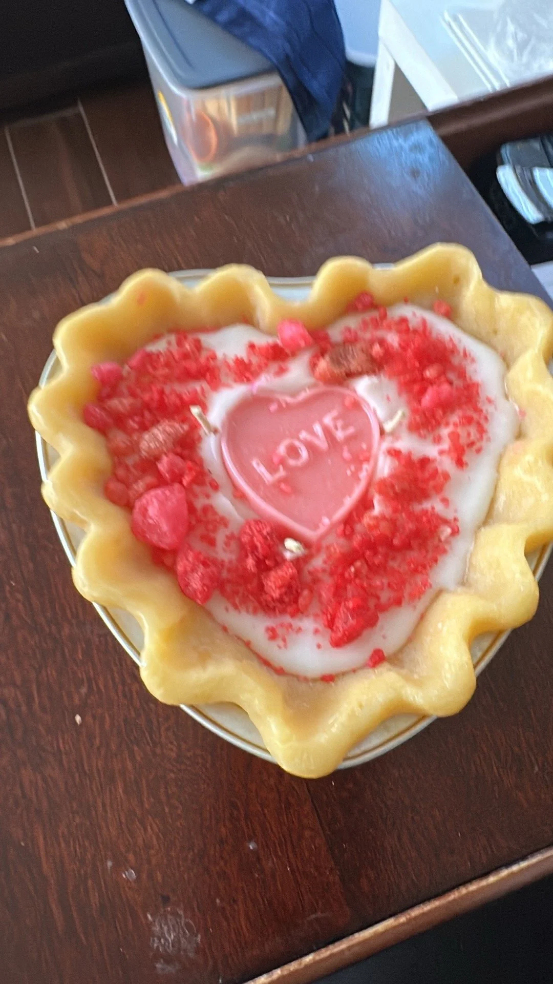 Strawberry Covered Heart Candle
